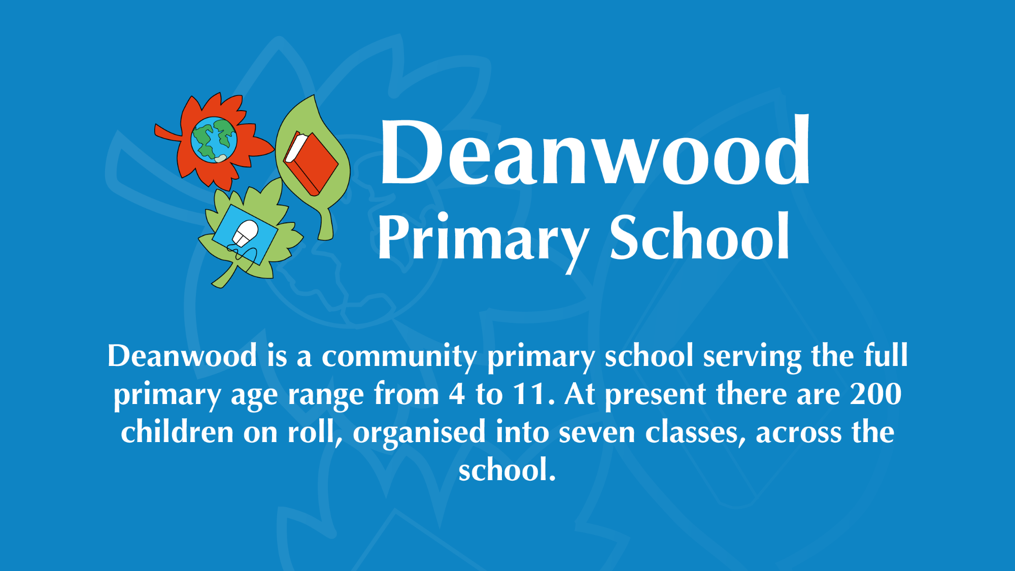 Deanwood Primary School logo on a blue background.